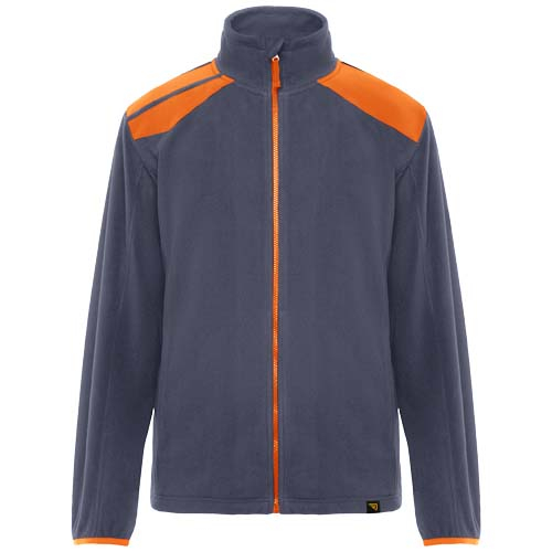 Veste micropolaire promotionnelle contrastée Terrano Roly Plomb et Orange